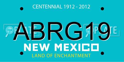 ABRG19 New Mexico License Plate