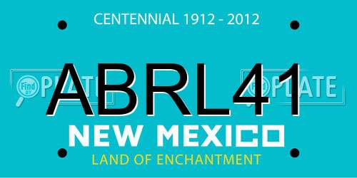 ABRL41 New Mexico License Plate