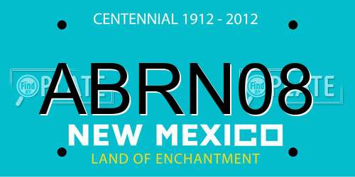 ABRN08 New Mexico License Plate
