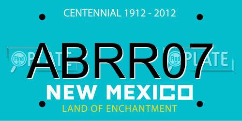 ABRR07 New Mexico License Plate