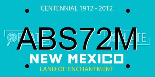 ABS72M New Mexico License Plate