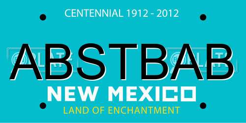 ABSTBAB New Mexico License Plate