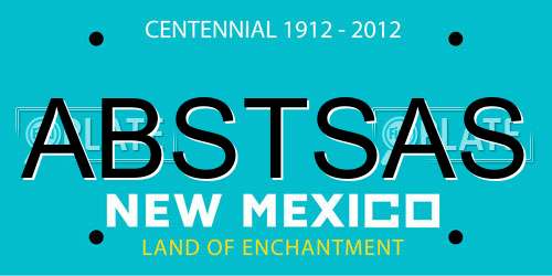 ABSTSAS New Mexico License Plate