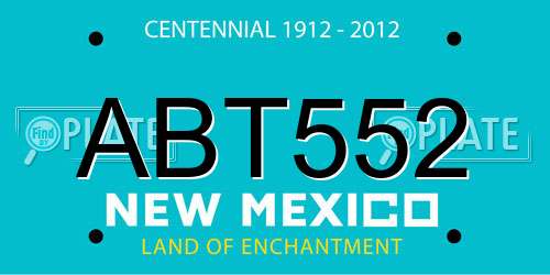 ABT552 New Mexico License Plate