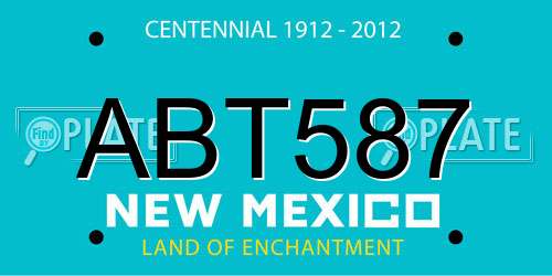 ABT587 New Mexico License Plate