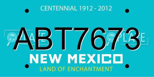 ABT7673 New Mexico License Plate