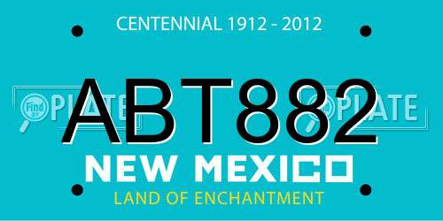 ABT882 New Mexico License Plate