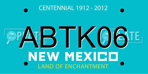 ABTK06 New Mexico License Plate