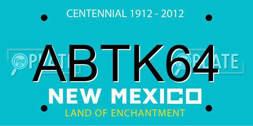 ABTK64 New Mexico License Plate