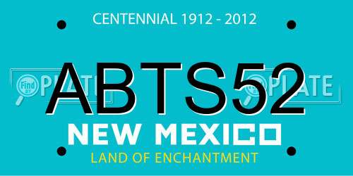ABTS52 New Mexico License Plate