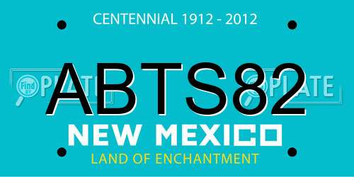 ABTS82 New Mexico License Plate