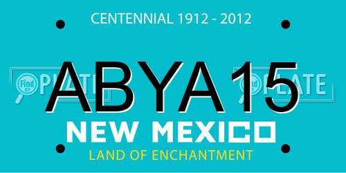 ABYA15 New Mexico License Plate