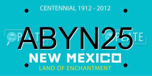 ABYN25 New Mexico License Plate