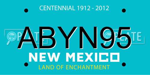 ABYN95 New Mexico License Plate