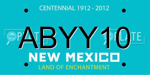 ABYY10 New Mexico License Plate