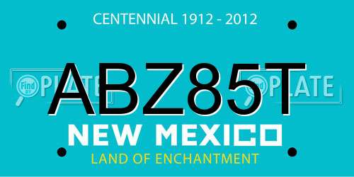 ABZ85T New Mexico License Plate