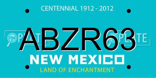 ABZR63 New Mexico License Plate