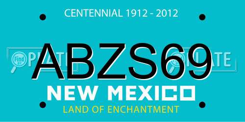 ABZS69 New Mexico License Plate