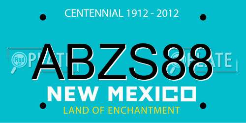 ABZS88 New Mexico License Plate