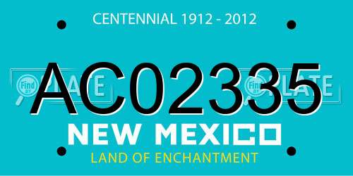 AC02335 New Mexico License Plate