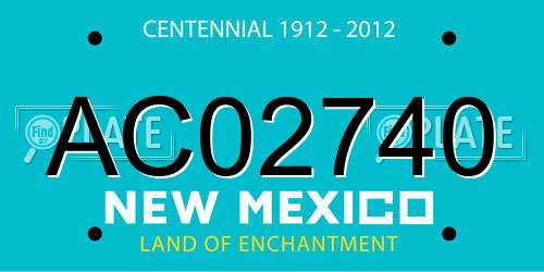 AC02740 New Mexico License Plate