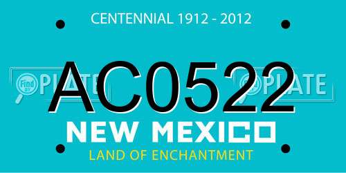 AC0522 New Mexico License Plate