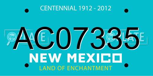 AC07335 New Mexico License Plate
