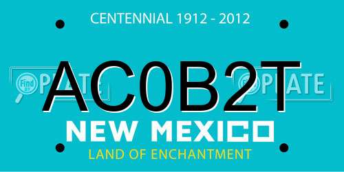AC0B2T New Mexico License Plate