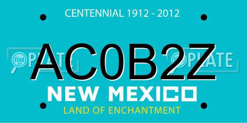 AC0B2Z New Mexico License Plate