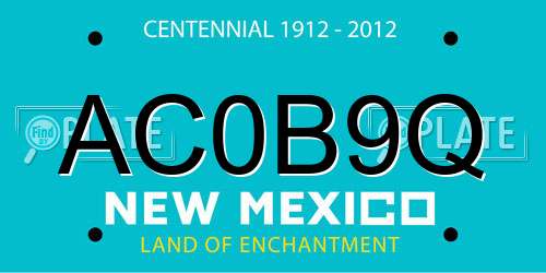 AC0B9Q New Mexico License Plate