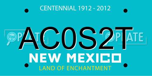 AC0S2T New Mexico License Plate