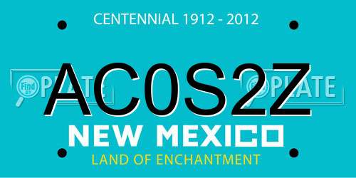AC0S2Z New Mexico License Plate