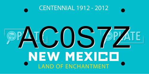AC0S7Z New Mexico License Plate