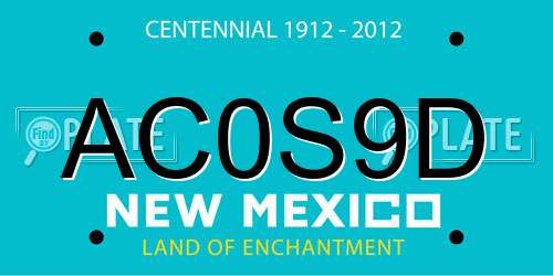 AC0S9D New Mexico License Plate