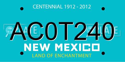 AC0T240 New Mexico License Plate