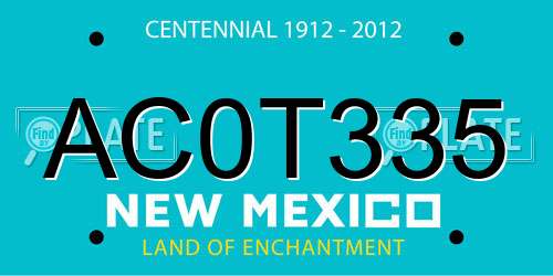 AC0T335 New Mexico License Plate