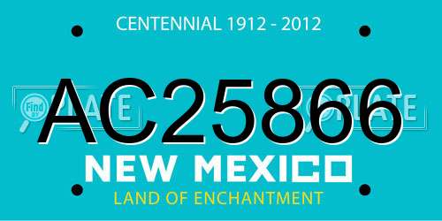 AC25866 New Mexico License Plate