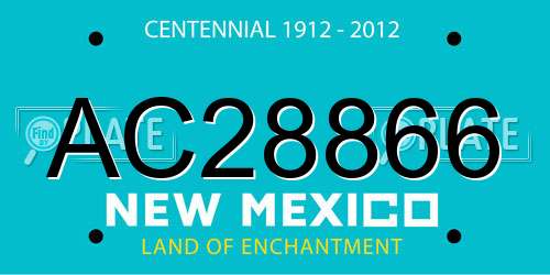 AC28866 New Mexico License Plate