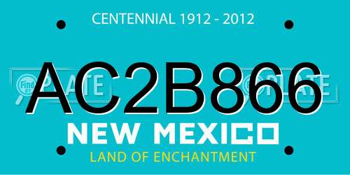 AC2B866 New Mexico License Plate