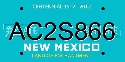 AC2S866 New Mexico License Plate