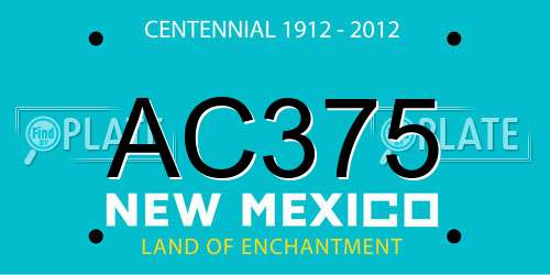 AC375 New Mexico License Plate