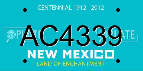 AC4339 New Mexico License Plate