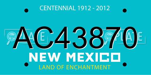 AC43870 New Mexico License Plate