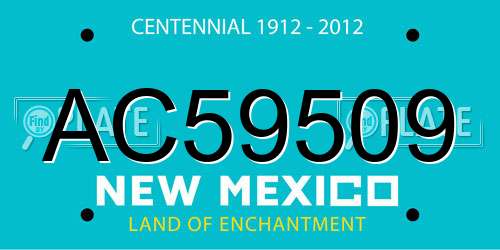 AC59509 New Mexico License Plate