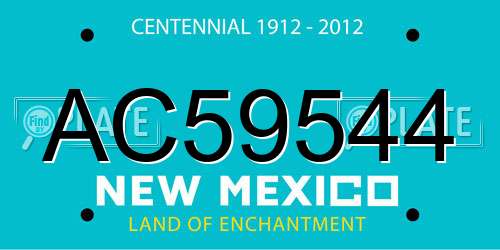 AC59544 New Mexico License Plate
