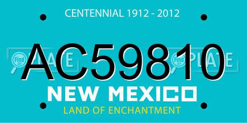 AC59810 New Mexico License Plate