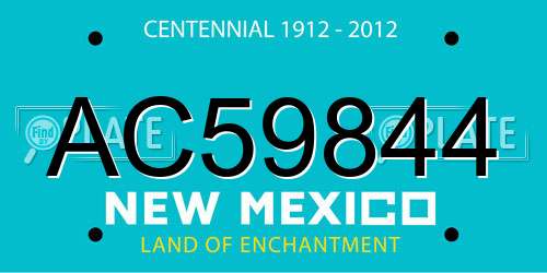 AC59844 New Mexico License Plate