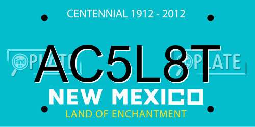 AC5L8T New Mexico License Plate