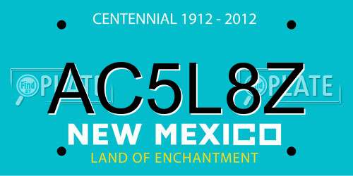 AC5L8Z New Mexico License Plate