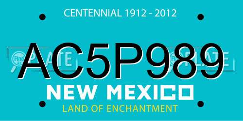 AC5P989 New Mexico License Plate